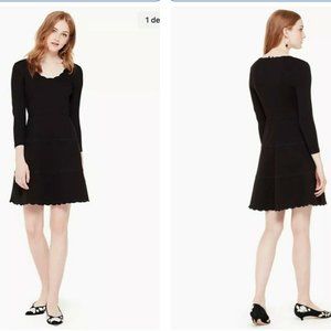 Kate Spade Broome Street Black Scallop Detail Stretch Cocktail Dress - Size 4